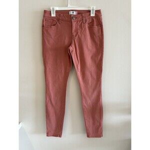 Cabi Women 0 Jeans Pink Cotton Skinny Mid Rise Stretch 5-Pocket Classic Style